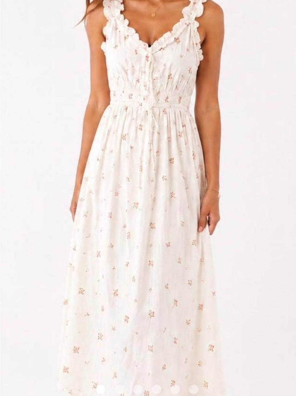 Old Navy Cream Maxi Dress with Petite Floral Print